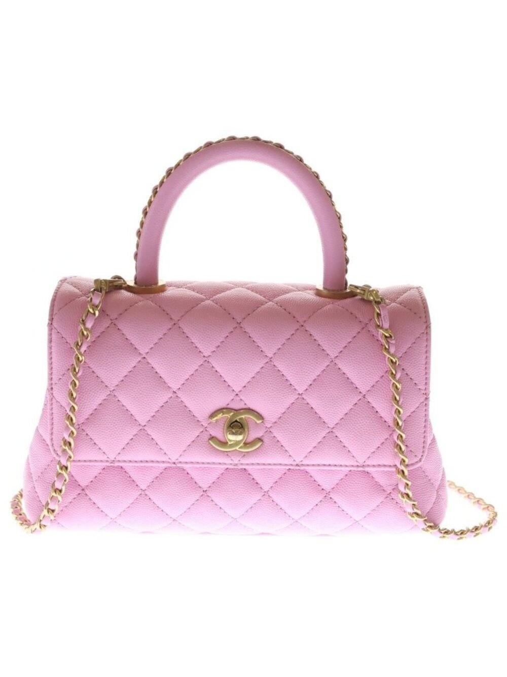 Chanel Coco Handle XS 2-Way Shoulder Bag Pink Caviar Leather Gold